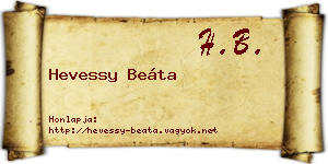 Hevessy Beáta névjegykártya