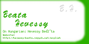 beata hevessy business card
